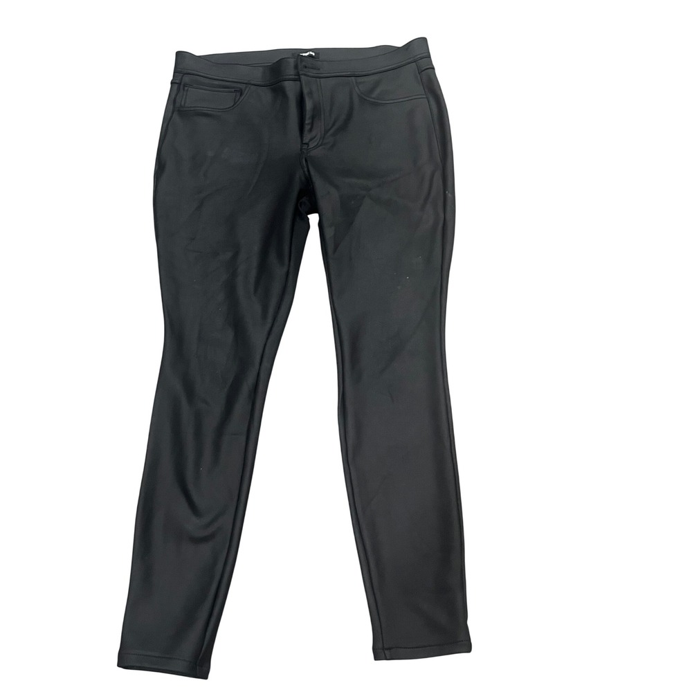Express Faux Leather Pants Womens Black Skinny Coated Sz 14 Edgy Chic Leggings